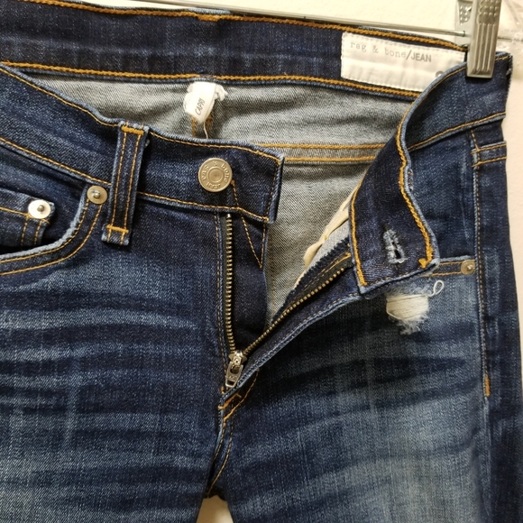 Rag & Bone Jeans Capri Distressed Dark Shredded 25 - Picture 5 of 13